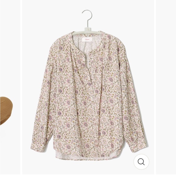 XiRENA Floral Blouse in Cream and Purple - Picture 1 of 5